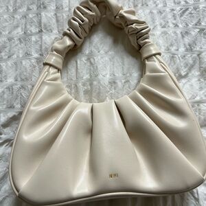 JW PEI Cream Hobo Bag with Ruched Handle